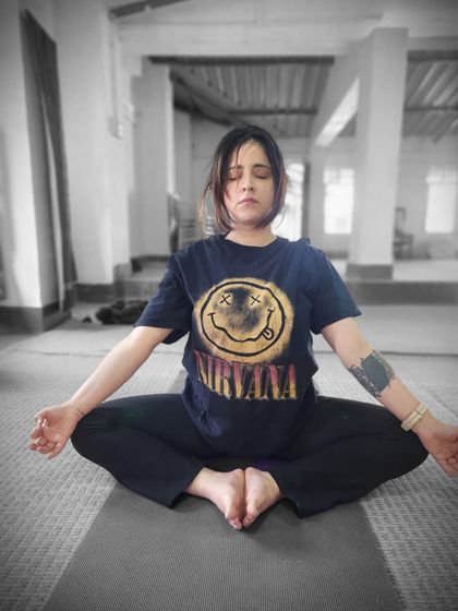 Finding inner peace during a meditation session. It's a journey of turning inward, observing the self without judgment, and finding a quiet space within.