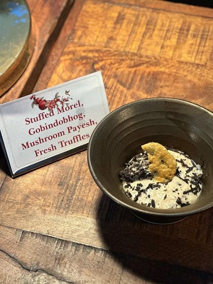 Another view of our signature Stuffed Morel appetizer. The combination of textures and premium ingredients makes this a standout dish for any gourmet menu.