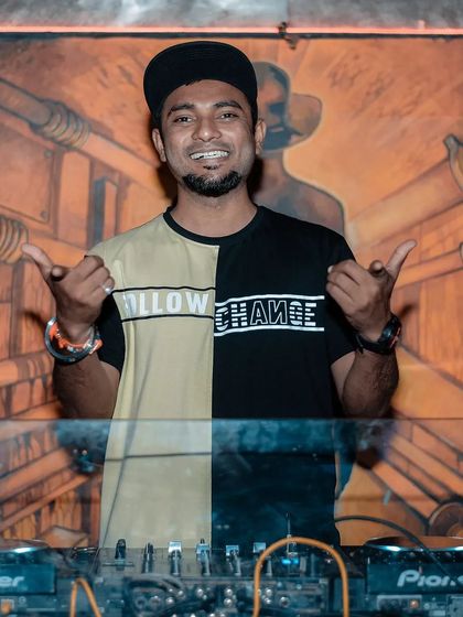 Another angle from behind the Pioneer decks. The setup is my instrument, and I know how to use it to make the crowd move.