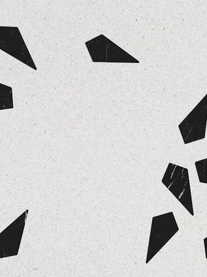 A floor design concept for a new project. This shows a terrazzo-style finish with an inlay of irregular black stone fragments, creating a playful and contemporary surface.