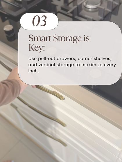 Smart storage is key to a functional kitchen. We utilize every inch with solutions like pull-out drawers, corner shelves, and vertical racks to maximize your storage capacity.