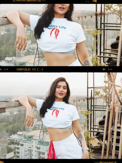 A film-strip style shot from a rooftop photoshoot before a gig. My style is a big part of my performance, and I love a good pre-show shoot.
