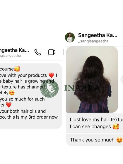 "I can see baby hair is growing." This client is on her third order and has seen a complete change in her hair texture after using both my hair oils and shampoo.