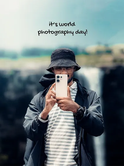 A self-portrait celebrating World Photography Day with my phone. I started my journey with a phone, and it's still my primary tool for storytelling.