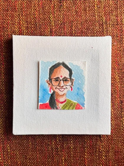 A tiny watercolour portrait of my sister, Sabhyata. I'm so glad she's my sister; she's a ball of energy and the most compassionate person.