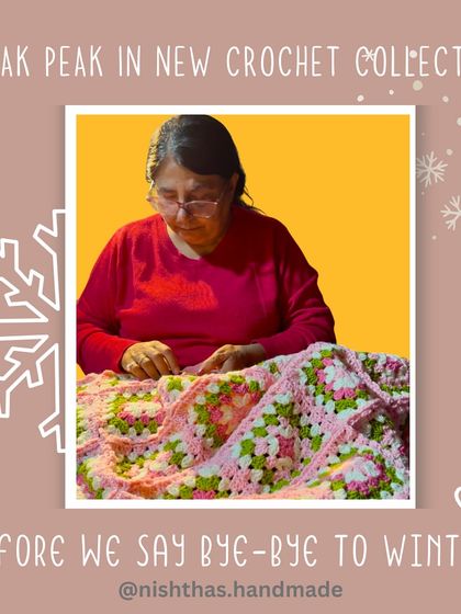 As winter ends, we start creating new products for the summer. This is a sneak peek into a new collection, featuring a classic granny square blanket I was working on. We are always grateful for the new challenges our customers bring us.