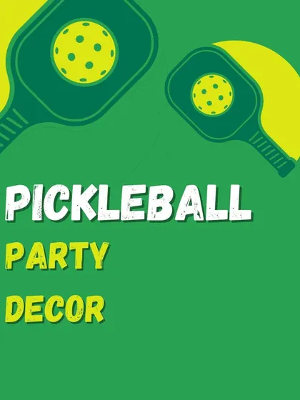 Our pickleball party decor graphic, showcasing the fun and sporty theme we can create for any enthusiast's celebration.
