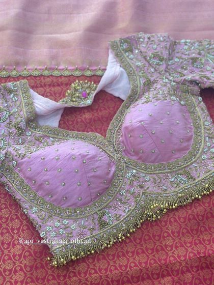 Another view of the pink padded blouse.