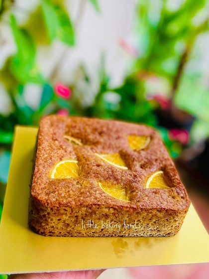 Another shot of the delicious and moist orange and ginger whole wheat cake.