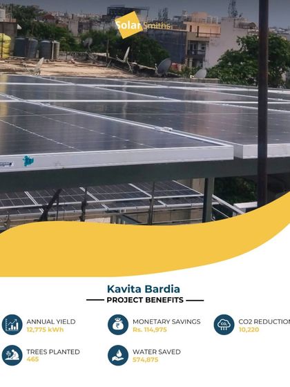 Kavita Bardia is leading the change with her home's solar installation. This system saves her ₹1.14 lakhs annually while significantly reducing her carbon footprint, proving that individual action can have a major impact.