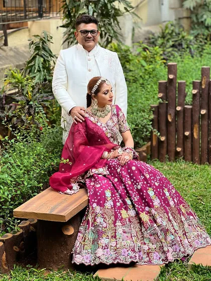 Another beautiful shot of the couple, capturing a sweet, intimate moment.