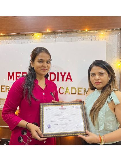 Another success story. This student is now a certified professional, ready to make her clients feel beautiful.