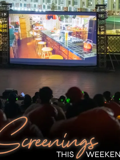 A glimpse of our rooftop screening setup. This is what weekends are made for.