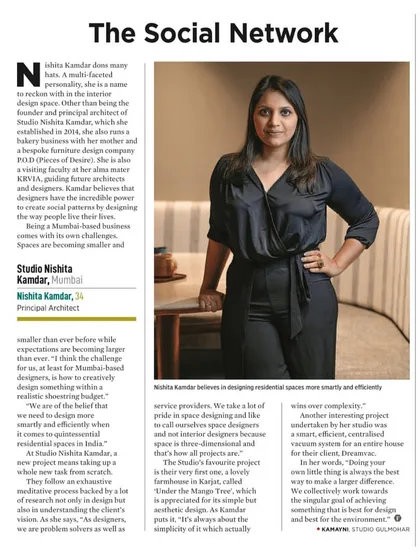 A profile from our Forbes India feature, highlighting our studio's philosophy. We believe designers are creative problem solvers, and our goal is always to design spaces more smartly and efficiently, especially in a city like Mumbai.