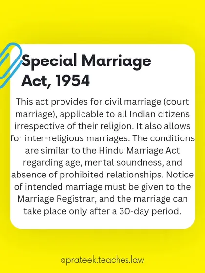 For inter-faith couples or those who prefer a civil union, the Special Marriage Act provides a secular option. A 30-day notice period is required.