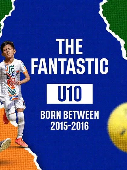 Presenting "The Fantastic U10" category. For players born in 2015-2016, this 6v6 format offers a great balance of space and player involvement, encouraging creative play and tactical development.