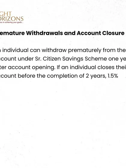This excerpt from our bulletin explains the rules for premature withdrawals and account closure for the SCSS. It details the conditions and penalties for closing an account before the full maturity period.