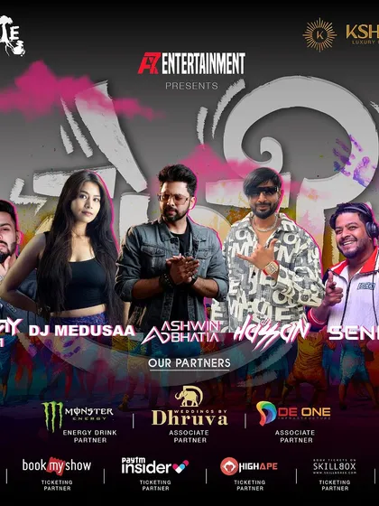 The full DJ lineup for the Holi bash at Pebble. It's going to be an epic day with a roster of talent ready to make you dance from noon till night.