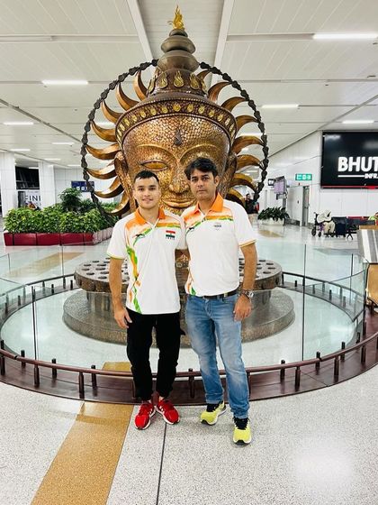 A moment at the airport before departing for the Artistic Gymnastics World Championship. The journey of a champion begins long before they step onto the competition floor.