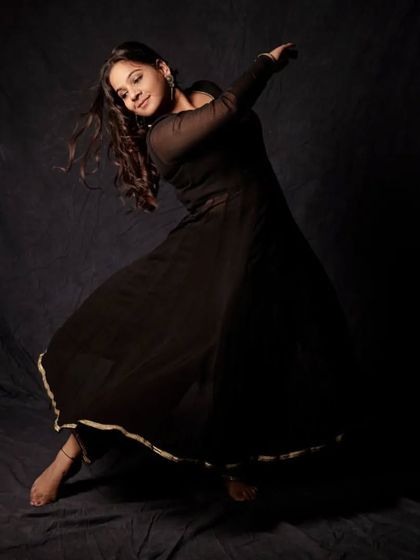 A beautiful shot of a Kathak dancer in motion, captured for the 'Quest' promotional materials. The production seamlessly blends the grace of classical Indian dance with the raw emotion of contemporary movement.