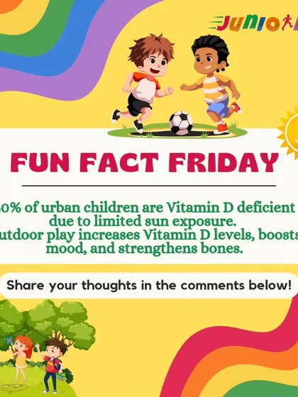 Sunshine equals superpowers. This graphic explains how outdoor play boosts Vitamin D, mood, and bone strength, which is why we love our beach playdates.