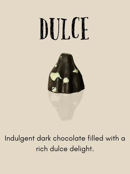 The Dulce modak is an indulgent treat, with a dark chocolate shell filled with a rich dulce de leche delight.