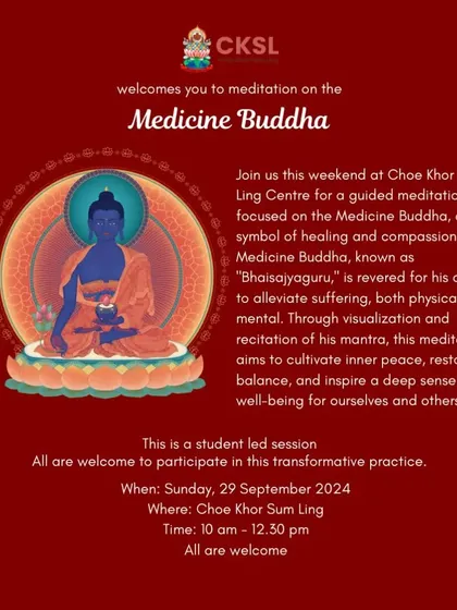 We offer themed practices focused on specific intentions, such as this guided meditation on the Medicine Buddha. This practice is a powerful method for healing, using visualization and mantra recitation to cultivate inner peace and restore balance for ourselves and others.