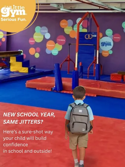 A new adventure begins here. This image captures the moment a child steps into our colorful, safe, and welcoming gym, ready to build confidence and make new friends.