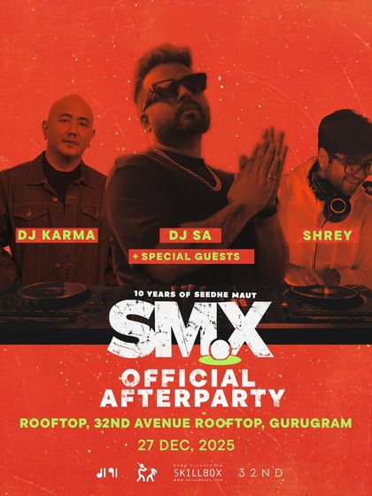 The poster for the official Seedhe Maut afterparty. We extend the event experience beyond the main show, offering fans more opportunities to celebrate with the artists.