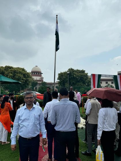 Attending the Independence Day flag hoisting ceremony at the Supreme Court of India.