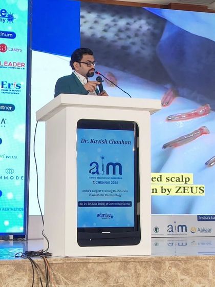 Speaking at the Admire Interventional Masterclass (AIM) in Chennai. My talk focused on recent advances in interventional trichology and hair transplantation.