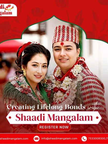 We specialize in creating lifelong bonds. This couple, celebrating their wedding in traditional Nepalese attire, is a wonderful example of the diverse communities we serve.