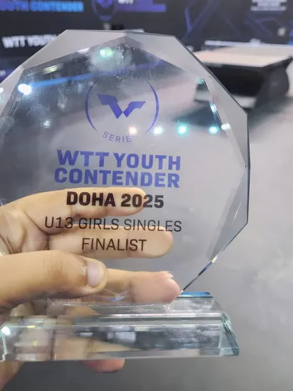 The trophy says it all. Finalist at the WTT Youth Contender Doha 2025. A huge international medal for our academy.