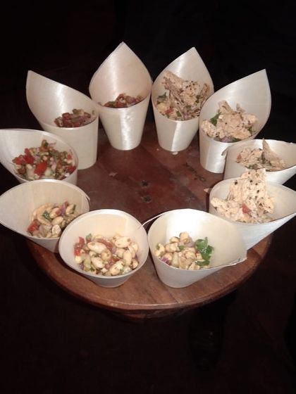 No party is complete without the perfect 'chakna' or bar snacks. I offer a variety of savoury bites presented in convenient, eco-friendly cones for guests to enjoy with their drinks.