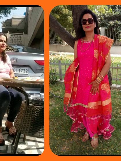 Another look at a client's amazing journey. Notice the change not just in her body, but in her posture and confidence. This is the result of dedicated practice and a lifestyle change.