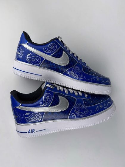 A top-down view of the wedding sneakers on a white background.