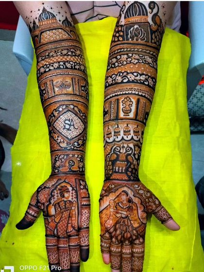 This design combines a classic bride and groom portrait with the couple's initials "SA" inside a diamond-shaped frame, showing how I can merge different personal elements.