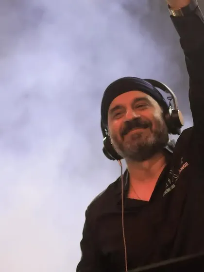 A happy, candid shot of me at the console, surrounded by smoke and lights.