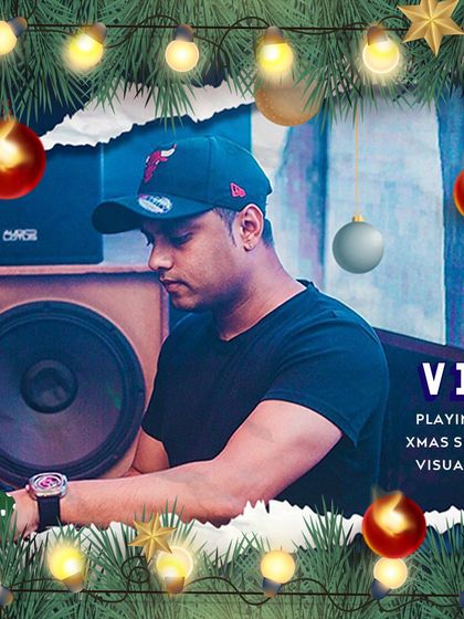 A personalized poster for my Christmas special visual set, putting a face to the name and the music.