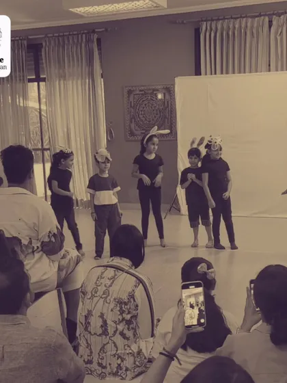 A performance for parents at the end of a workshop. This is a chance for the children to share what they've created in a supportive environment.