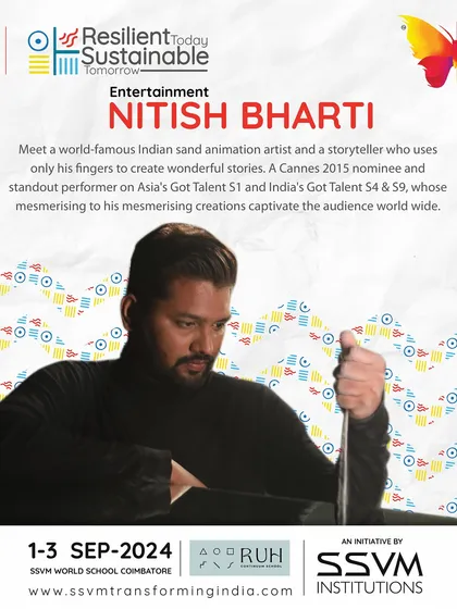 An official poster for my performance at the SSVM Transforming India Conclave. I am often invited as an entertainer and storyteller for prestigious national conclaves and educational events.