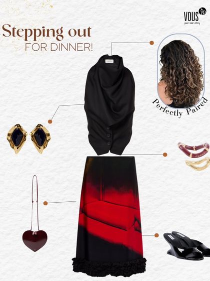 For a dinner out, soft beach curls offer the perfect balance of effortless and elevated. This relaxed texture adds a carefree charm to a polished outfit, making it ideal for a special evening.