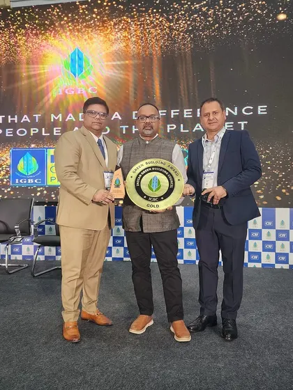I was honored to accept the IGBC Gold award for the Cancer Block at Venkateshwar Hospital. This recognition reflects my team's successful management of a project that prioritizes sustainable design in healthcare.