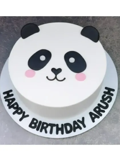 A simple and adorable panda cake with a chocolate truffle flavor. This minimalist design is perfect for someone who loves cute characters and clean aesthetics.