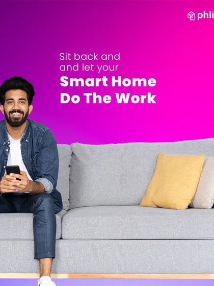 Sit back and let your smart home do the work. From the comfort of your sofa, you can use the app on your phone to control every aspect of your room, eliminating any debate about who has to get up.