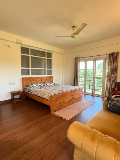 A look inside the spacious and comfortable room of our pet-friendly stay.