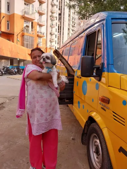 Happy pets and even happier pet parents! We love seeing the joy on an owner's face when they are reunited with their freshly pampered fur baby right outside our mobile grooming van. Your trust means the world to us.