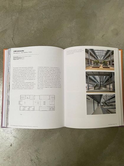 The book features my CMR University project, highlighting its modular design and the creation of a vibrant, multi-functional campus space.