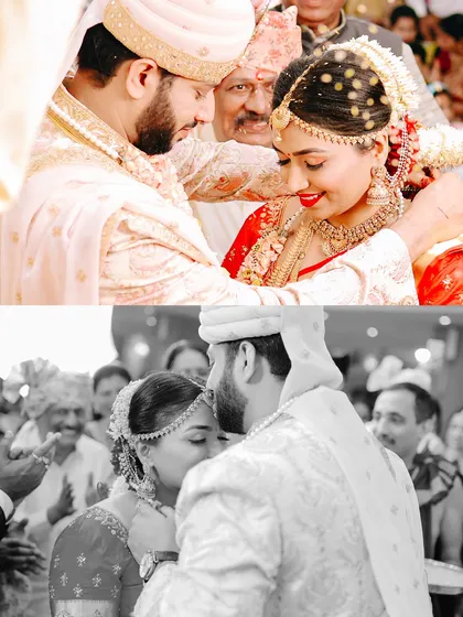 Intimate moments from the wedding ceremony, including blessings from elders and a tender kiss on the forehead. These are the memories that truly matter.