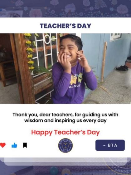 A joyful student celebrates his teachers. On Teacher's Day, we honor the mentors who guide and inspire our students with wisdom and care every single day.
